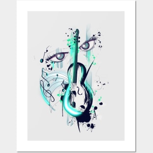 The umbrella and the violin Posters and Art